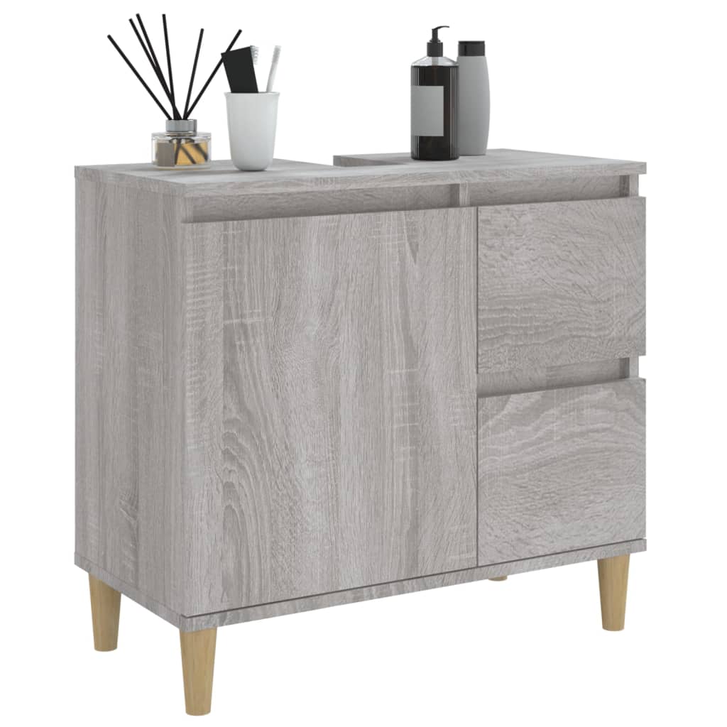 Bathroom Cabinet Grey Sonoma 65x33x60 cm Engineered Wood