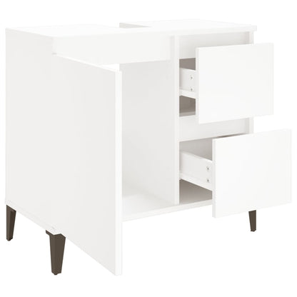 Bathroom Cabinet White 65x33x60 cm Engineered Wood