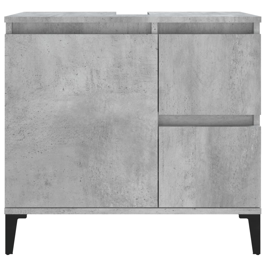 Bathroom Cabinet Concrete Grey 65x33x60 cm Engineered Wood