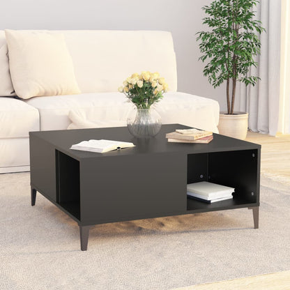 Coffee Table Black 80x80x36.5 cm Engineered Wood