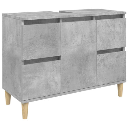 Sink Cabinet Concrete Grey 80x33x60 cm Engineered Wood