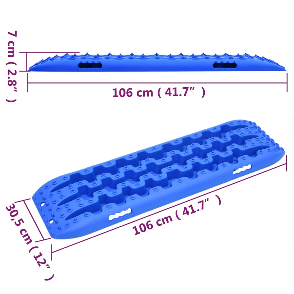 Traction Boards 2 pcs Blue 106x30.5x7 cm Nylon