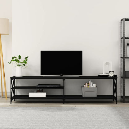 TV Cabinet Black 200x40x50 cm Engineered Wood and Metal