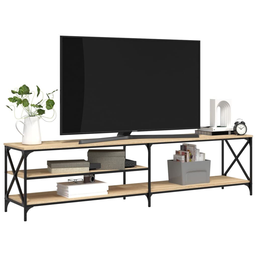 TV Cabinet Sonoma Oak 200x40x50 cm Engineered Wood and Metal