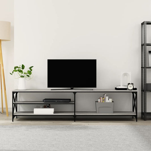 TV Cabinet Grey Sonoma 200x40x50 cm Engineered Wood and Metal