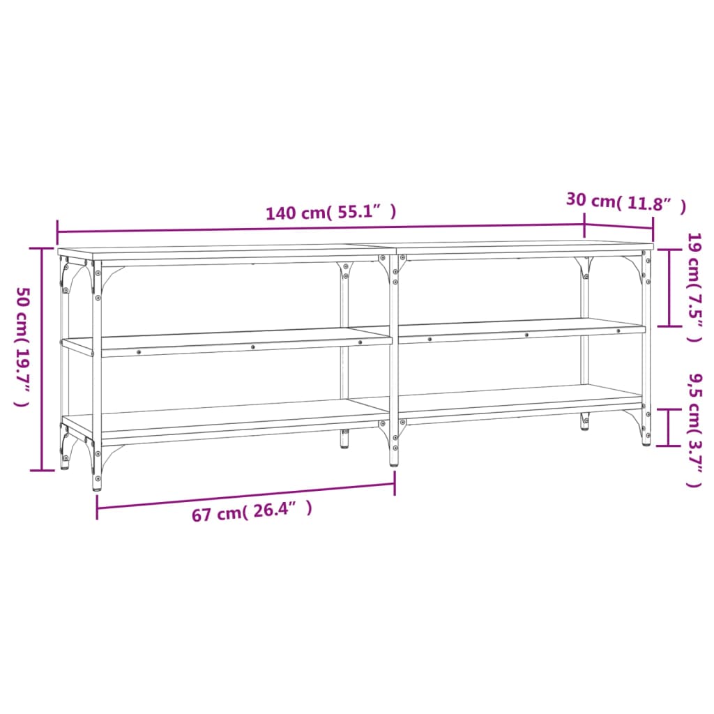 TV Cabinet Sonoma Oak 140x30x50 cm Engineered Wood