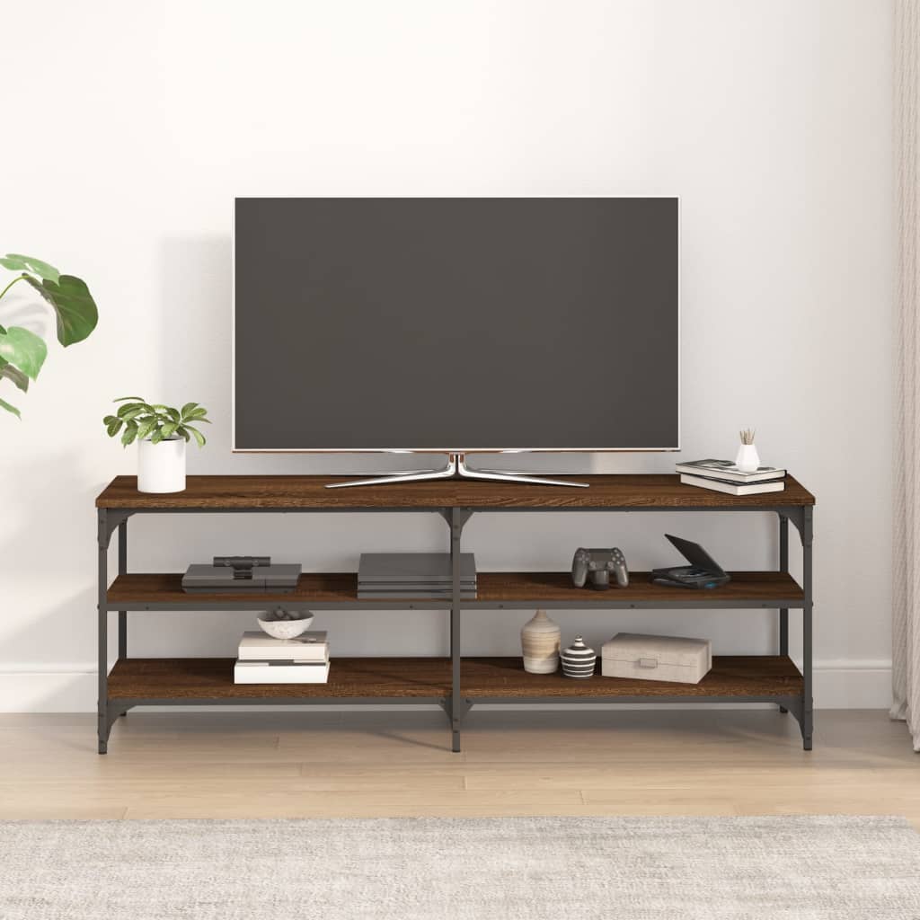 TV Cabinet Brown Oak 140x30x50 cm Engineered Wood