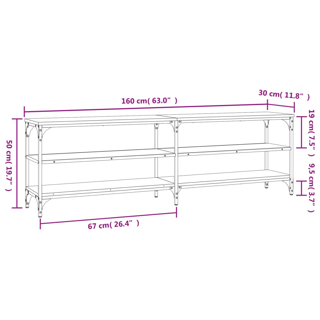 TV Cabinet Black 160x30x50 cm Engineered Wood