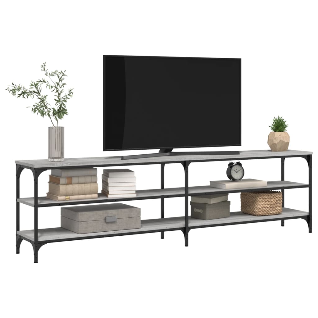 TV Cabinet Grey Sonoma 180x30x50 cm Engineered Wood and Metal