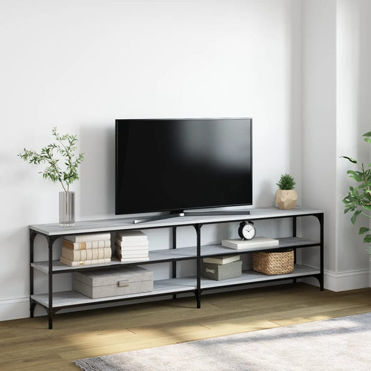 TV Cabinet Grey Sonoma 180x30x50 cm Engineered Wood and Metal