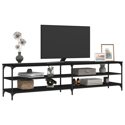 TV Cabinet Black 200x30x50 cm Engineered Wood and Metal