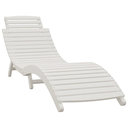 Sun Loungers 2 pcs White 184x55x64 cm Solid Wood Acacia