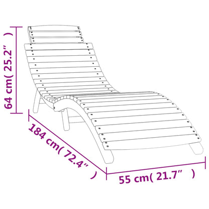 Sun Loungers 2 pcs with Table White Solid Wood Acacia