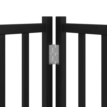 Dog Gate with Door Foldable 10 Panels Black 800 cm Poplar Wood