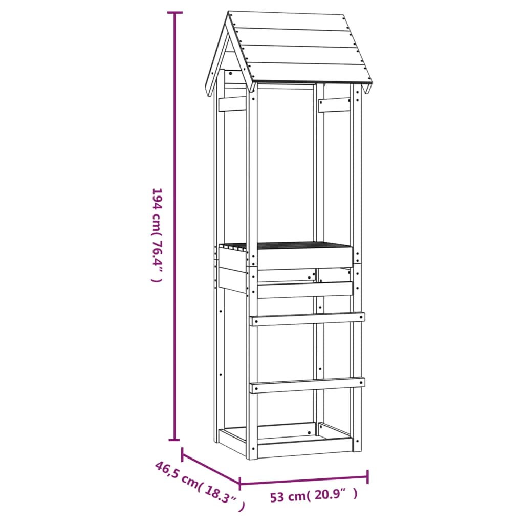 Play Tower 53x46.5x194 cm Solid Wood Douglas