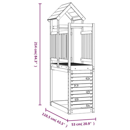 Play Tower with Rockwall 53x110.5x214 cm Solid Wood Douglas