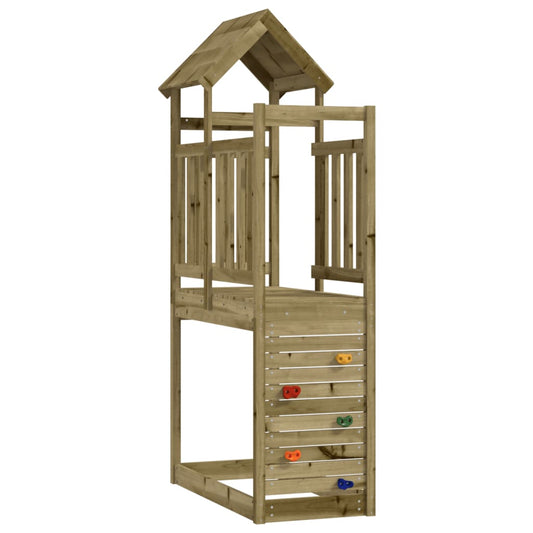 Play Tower with Rockwall 53x110.5x214 cm Impregnated Wood Pine