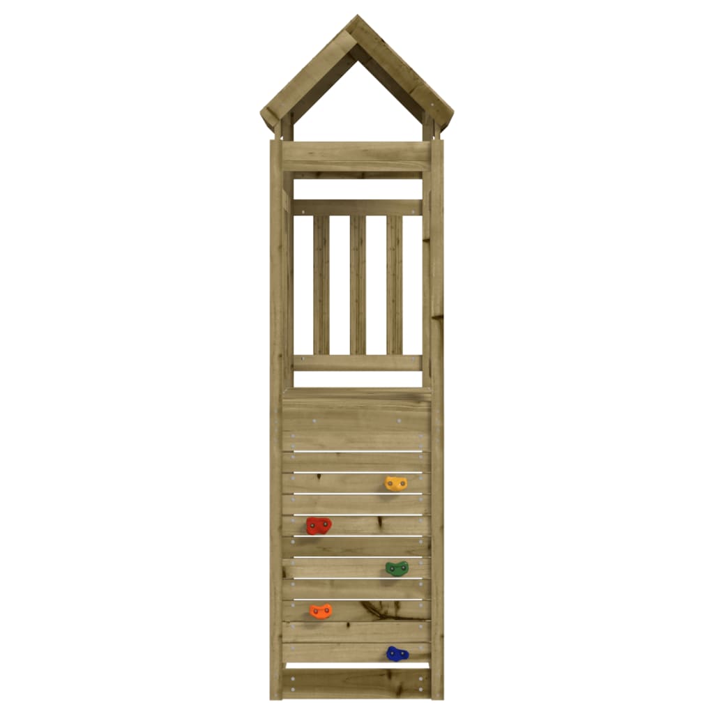 Play Tower with Rockwall 53x110.5x214 cm Impregnated Wood Pine