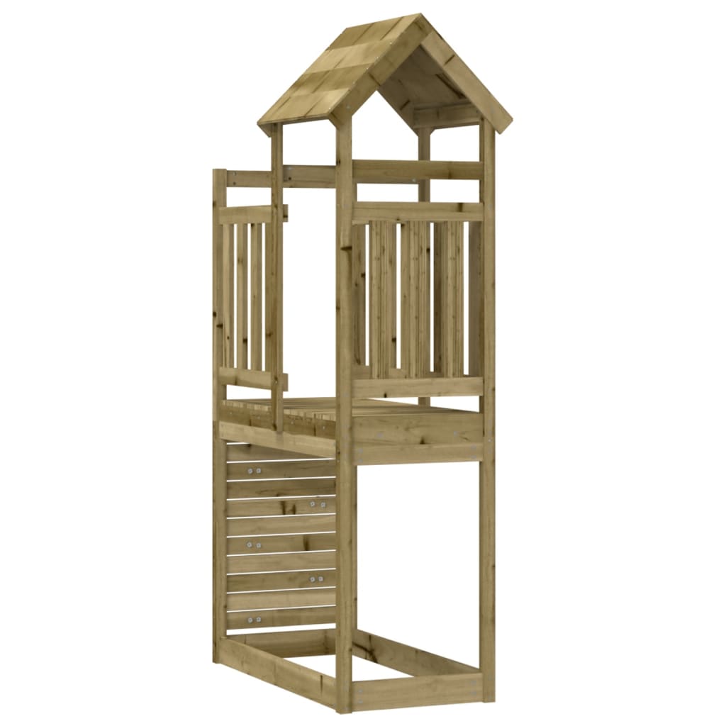 Play Tower with Rockwall 53x110.5x214 cm Impregnated Wood Pine