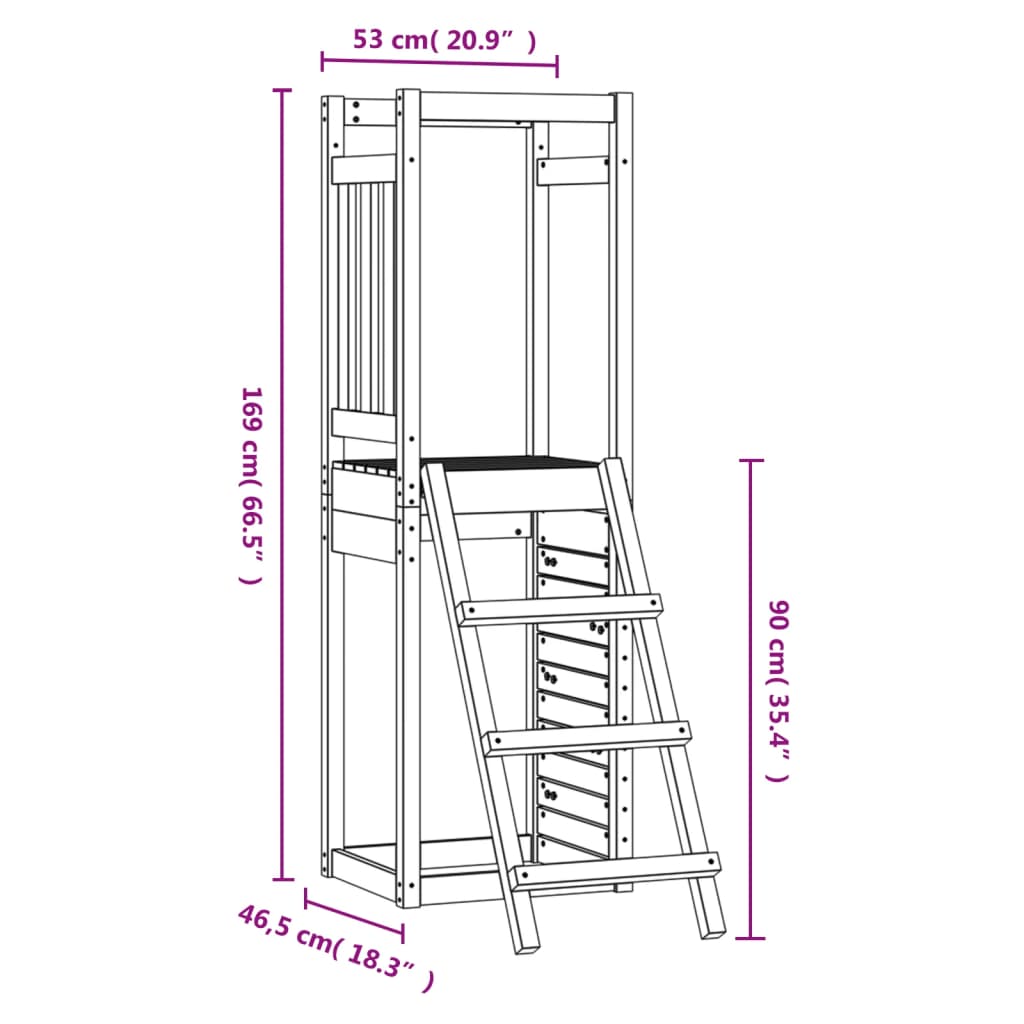 Outdoor Playset 53x46.5x169 cm Impregnated Wood Pine