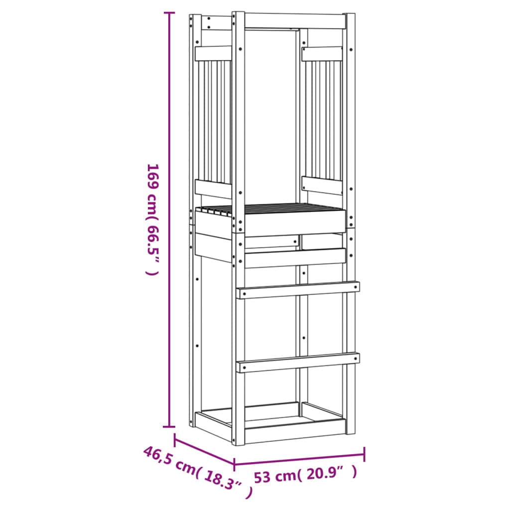 Play Tower 53x46.5x169 cm Solid Wood Douglas