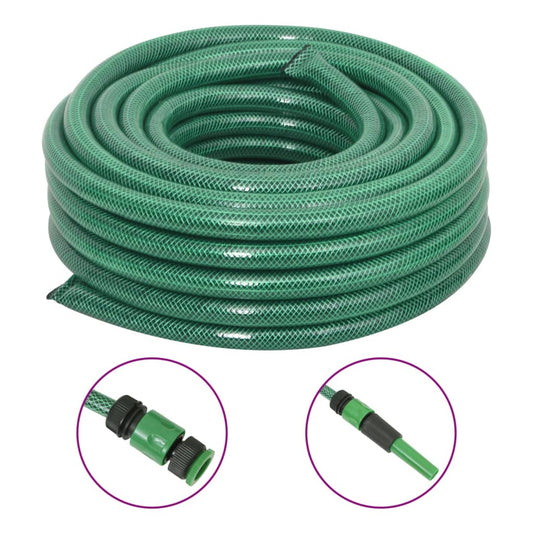 Garden Hose with Fitting Set Green 0.75" 20 m PVC