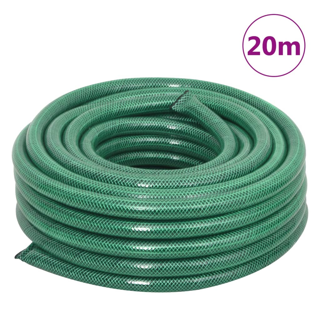 Garden Hose with Fitting Set Green 0.75" 20 m PVC