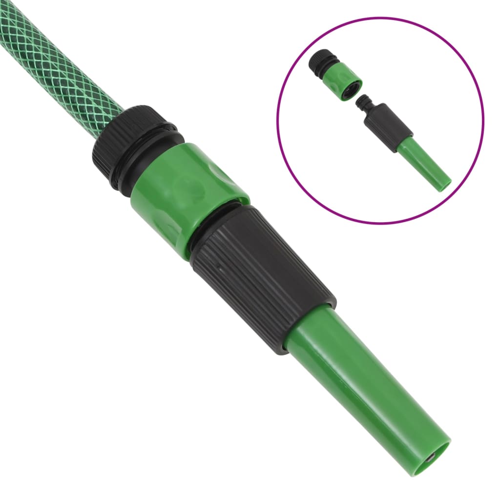 Garden Hose with Fitting Set Green 0.75" 20 m PVC