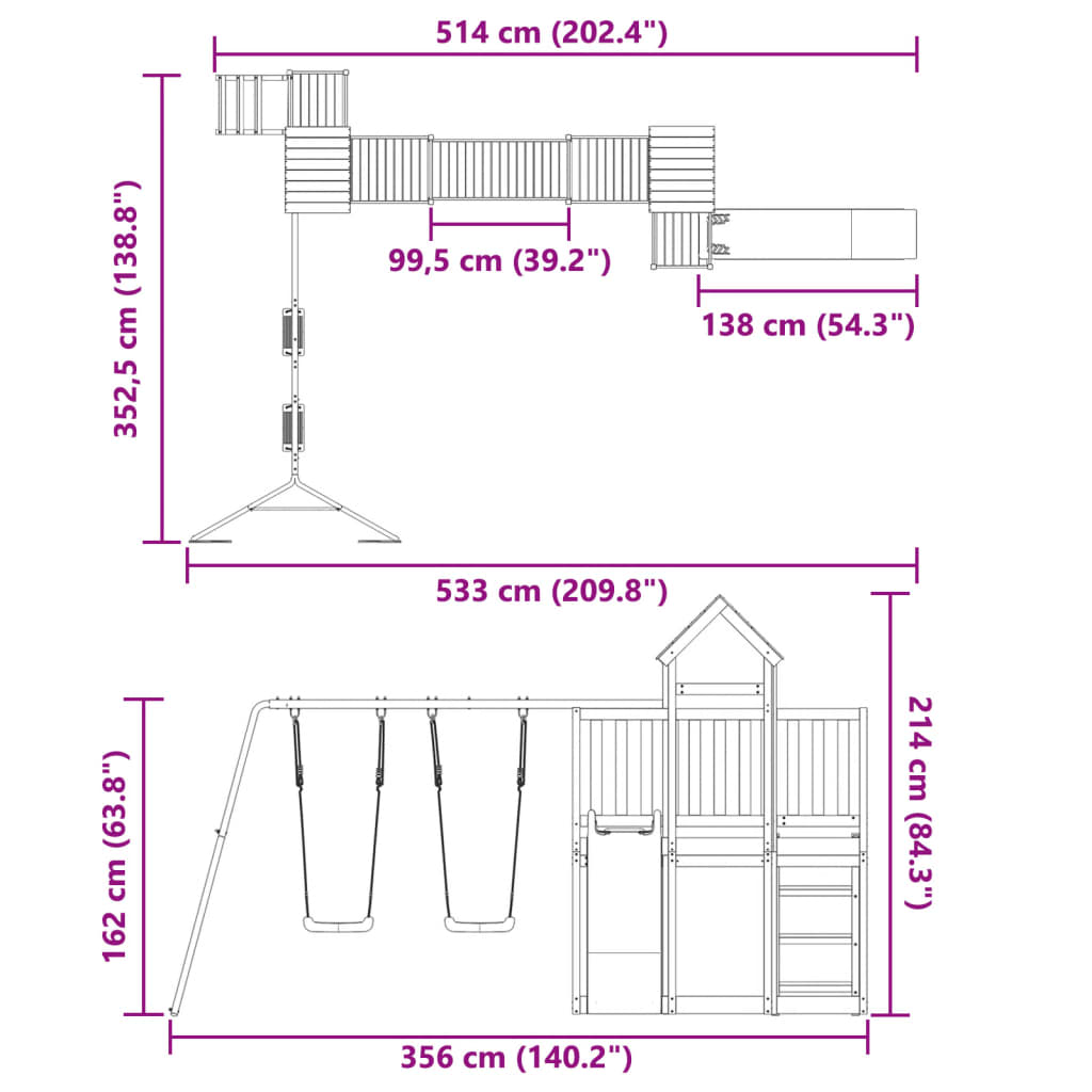 Outdoor Playset Solid Wood Douglas