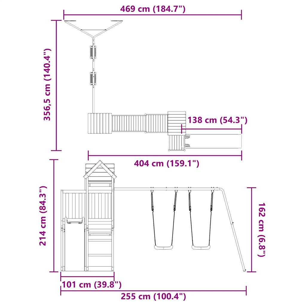 Outdoor Playset Impregnated Wood Pine