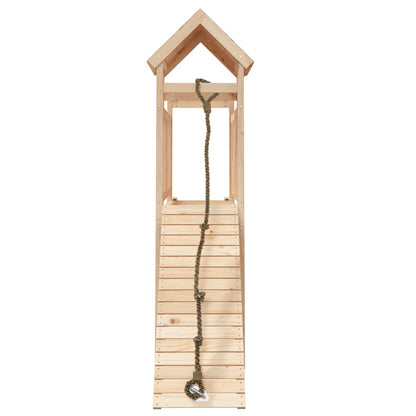 Playhouse with Climbing Wall Solid Wood Pine