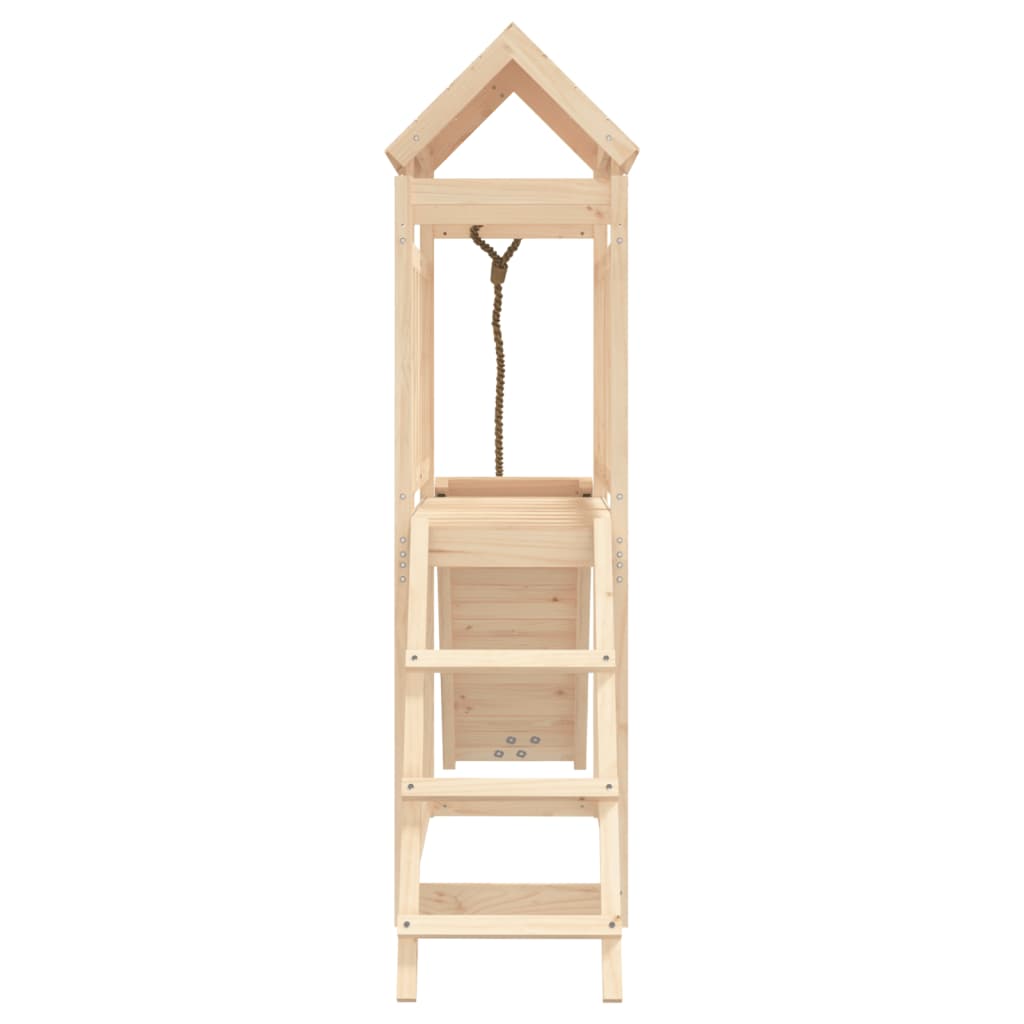 Playhouse with Climbing Wall Solid Wood Pine