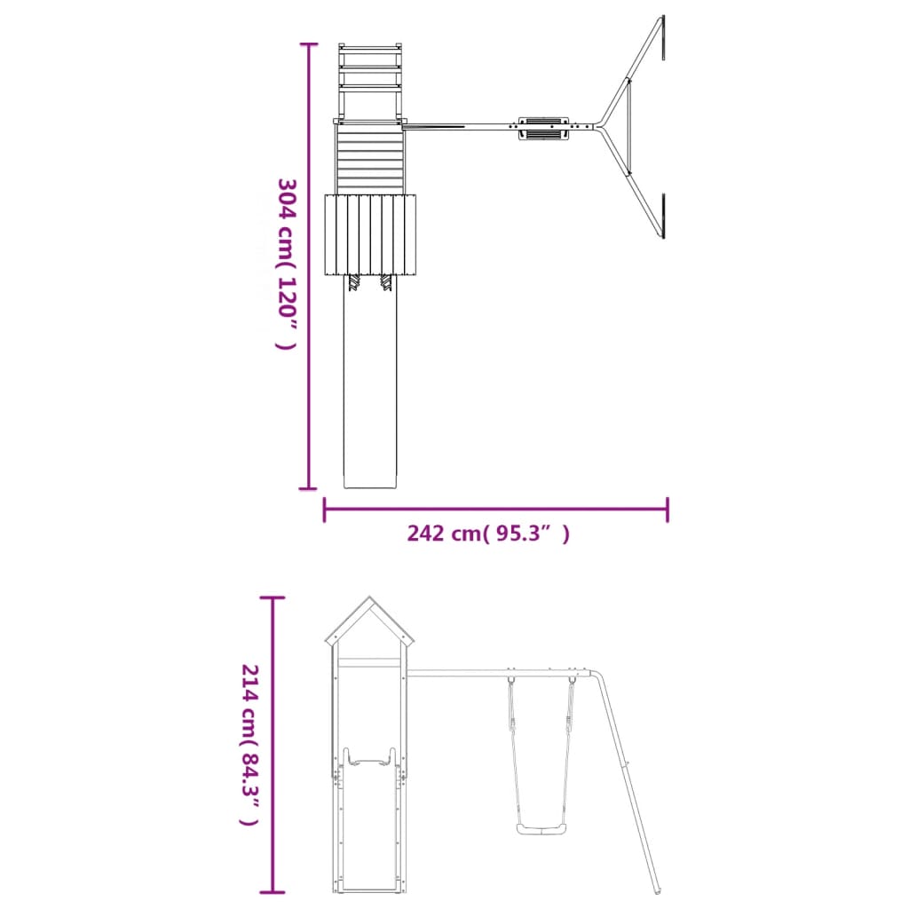 Outdoor Playset Impregnated Wood Pine