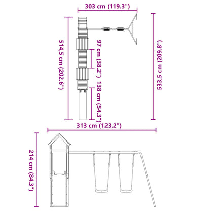 Outdoor Playset Solid Wood Pine