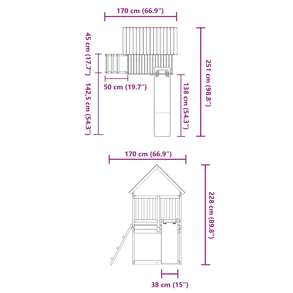 Outdoor Playset Solid Wood Douglas