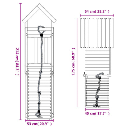 Playhouse with Climbing Wall Impregnated Wood Pine