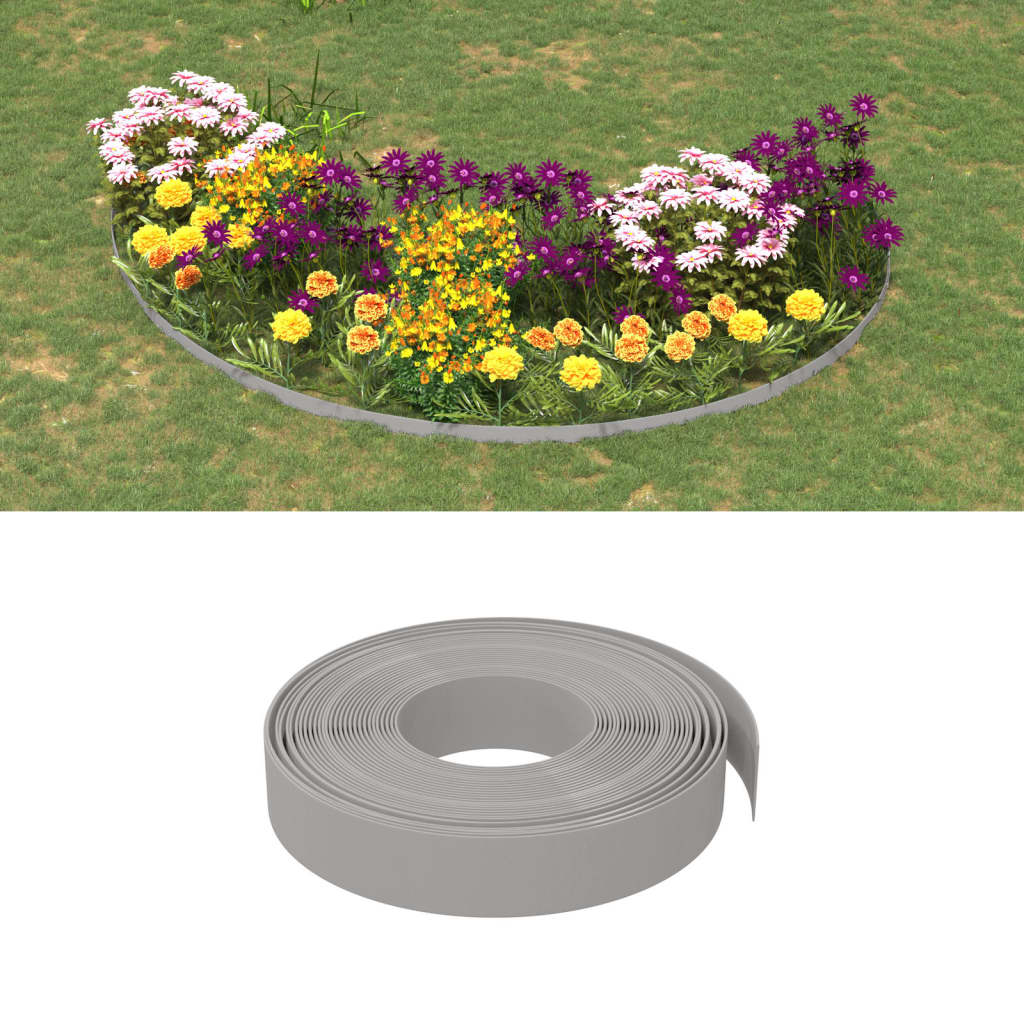 Garden Edgings 5 pcs Grey 10 m 10 cm Polyethylene