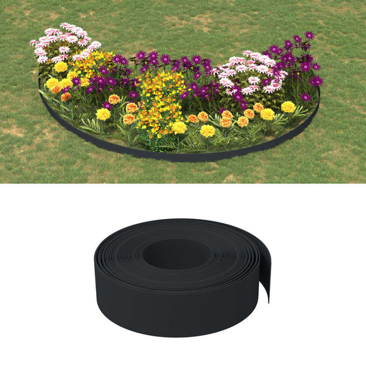 Garden Edgings 4 pcs Black 10 m 15 cm Polyethylene