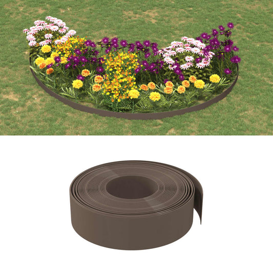 Garden Edgings 3 pcs Brown 10 m 15 cm Polyethylene