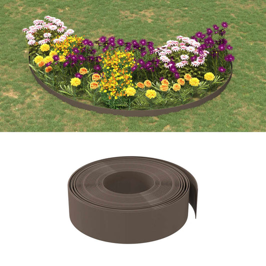 Garden Edgings 4 pcs Brown 10 m 15 cm Polyethylene