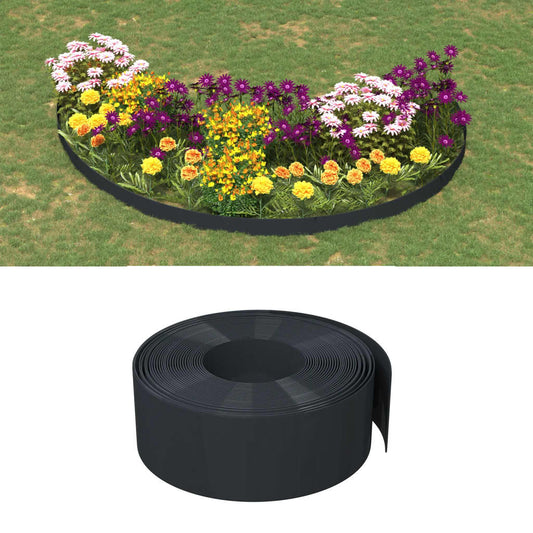 Garden Edgings 5 pcs Black 10 m 20 cm Polyethylene