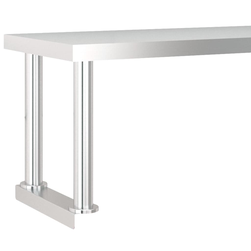 Kitchen Work Table with Overshelf 120x60x115 cm Stainless Steel