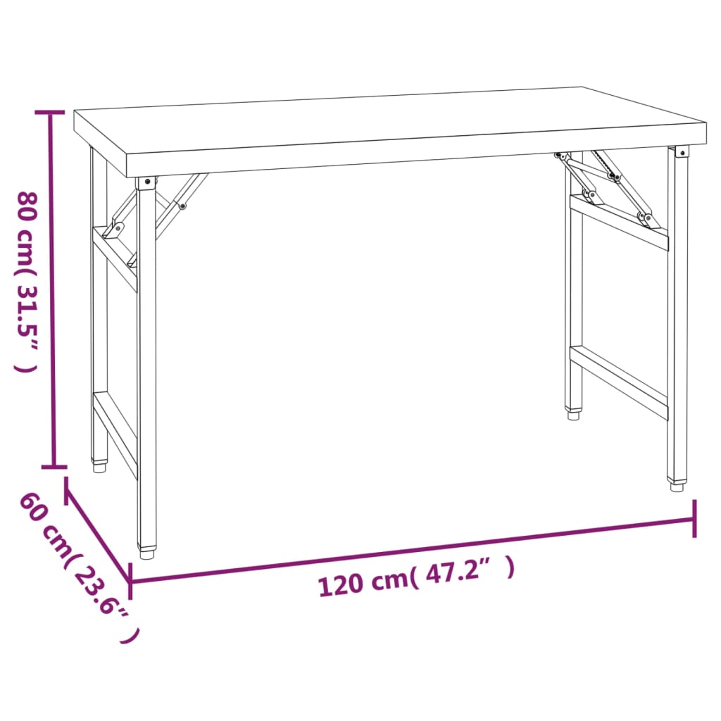 Kitchen Work Table with Overshelf 120x60x115 cm Stainless Steel