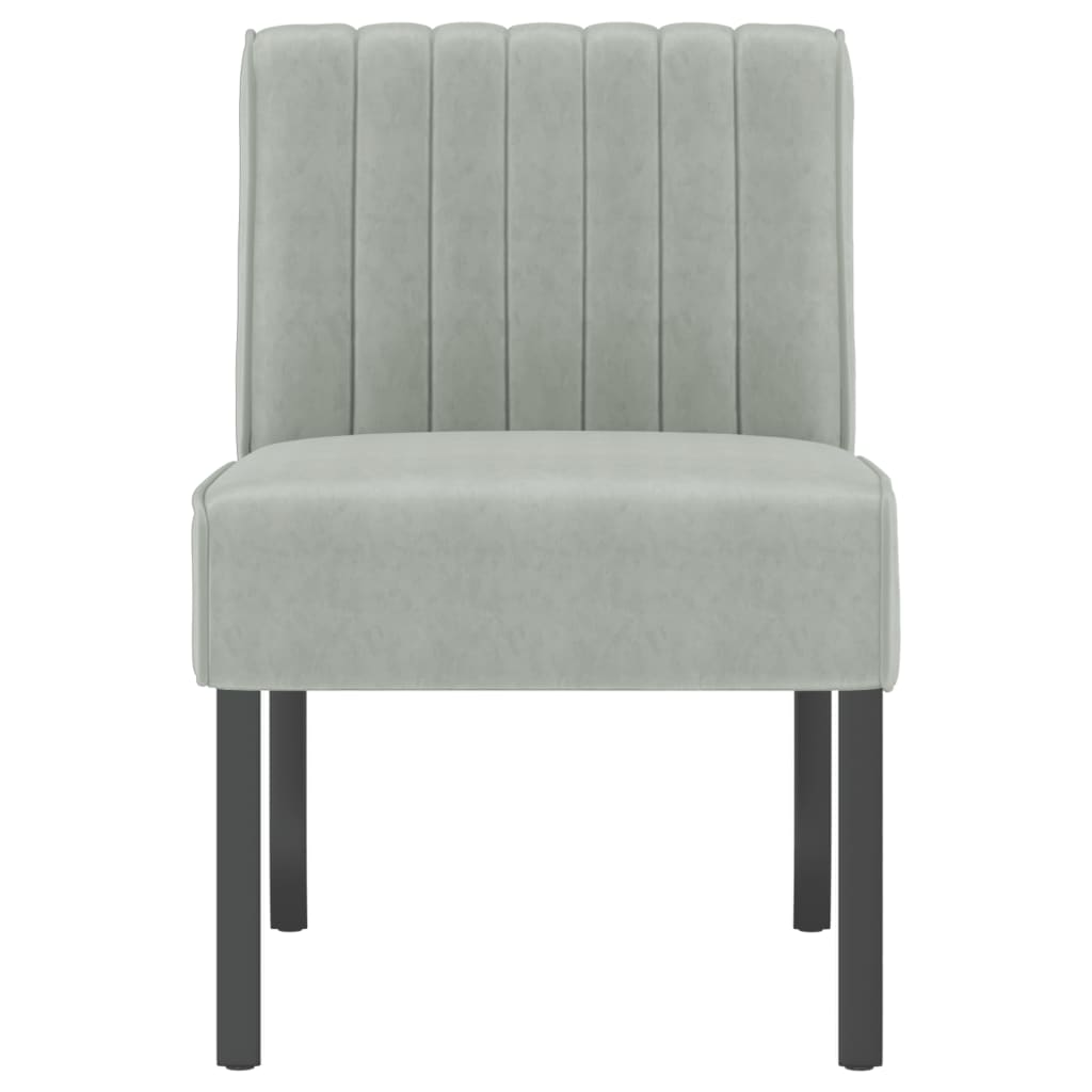 Slipper Chair Light Grey Velvet