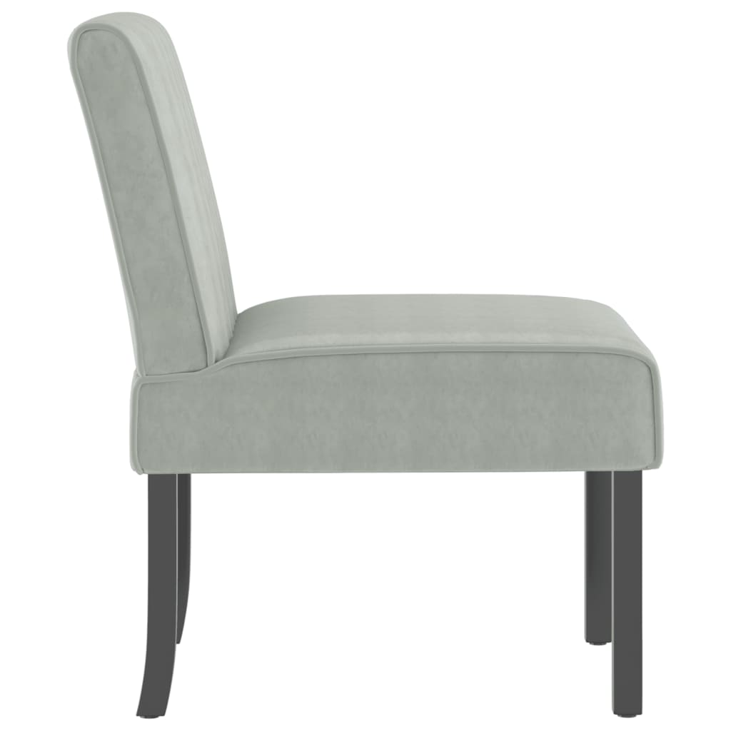 Slipper Chair Light Grey Velvet