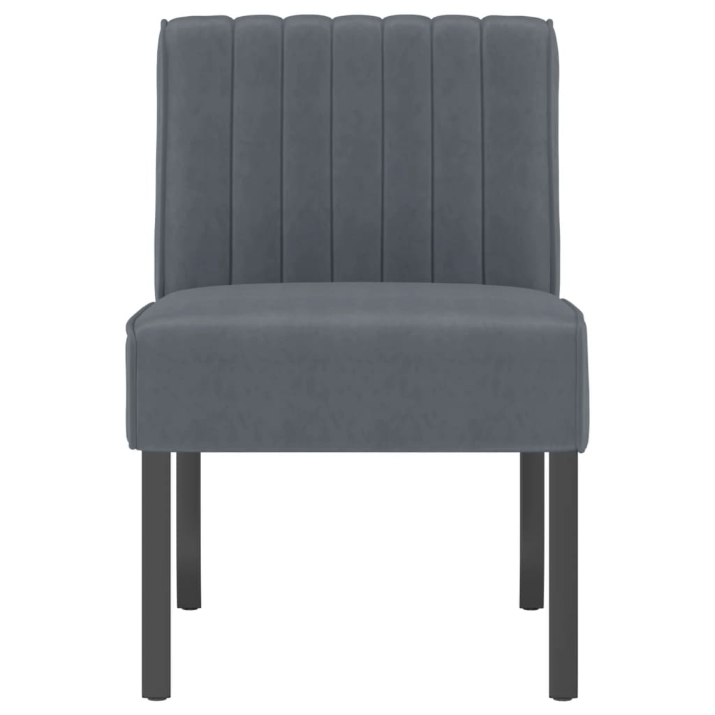 Slipper Chair Dark Grey Velvet