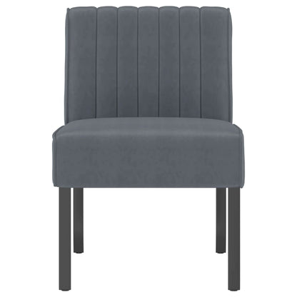 Slipper Chair Dark Grey Velvet