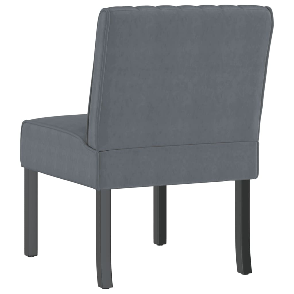 Slipper Chair Dark Grey Velvet