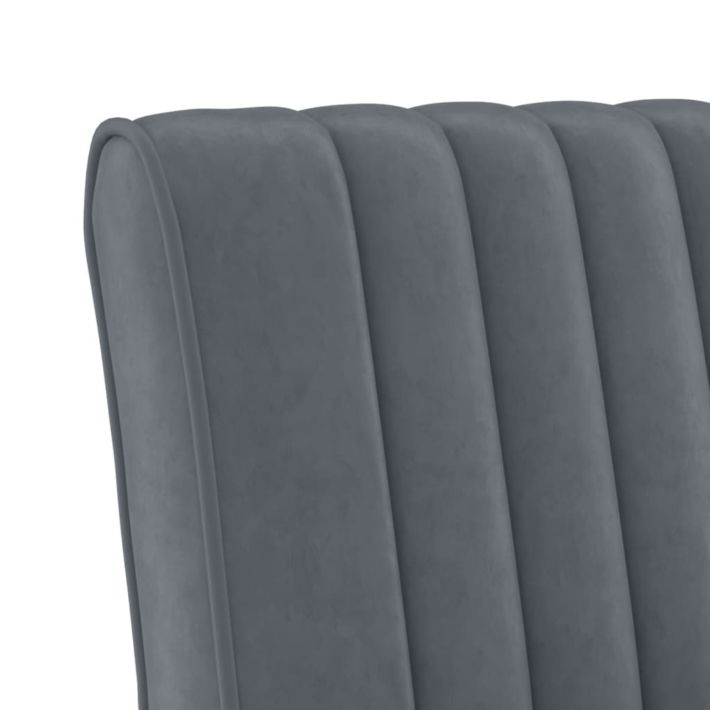 Slipper Chair Dark Grey Velvet