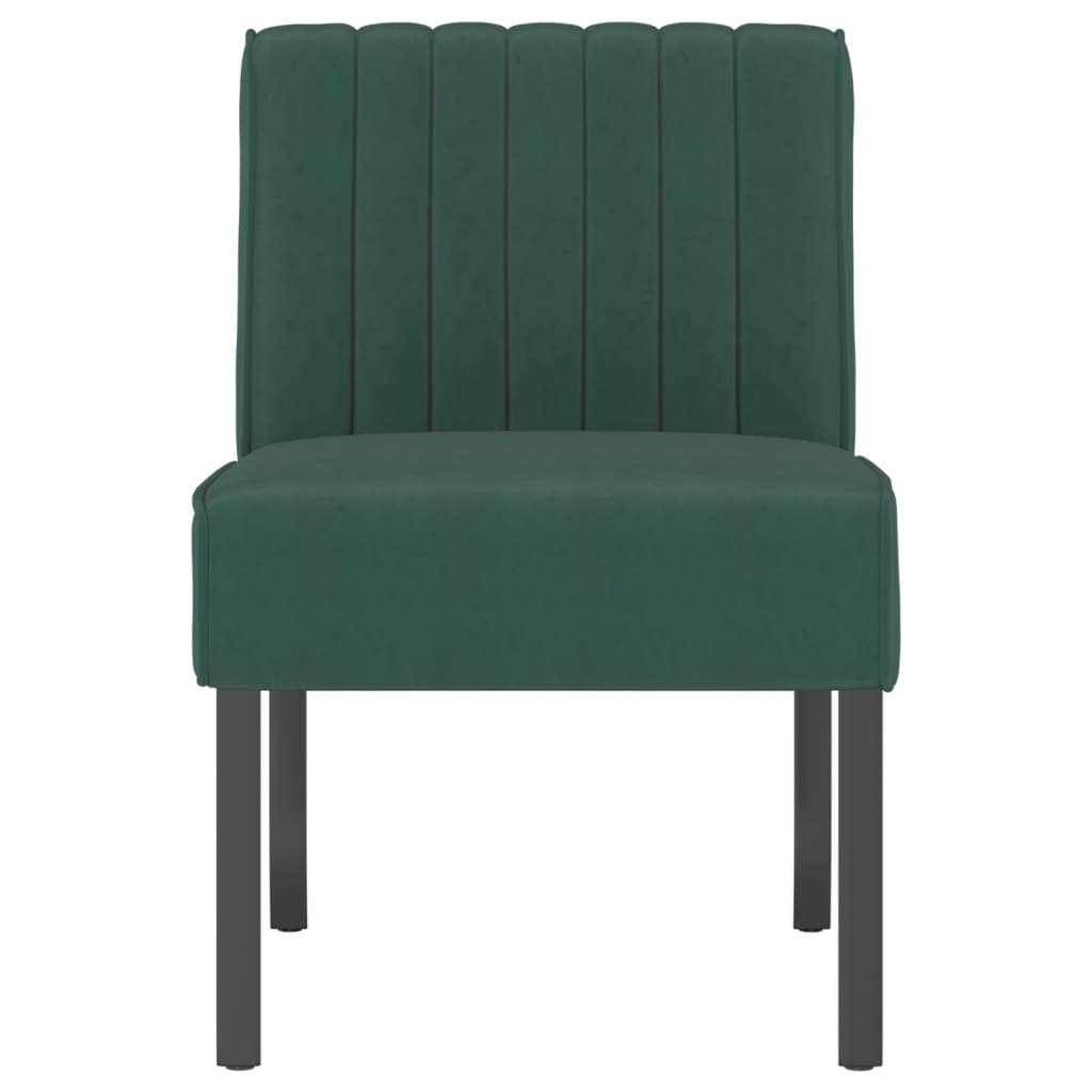 Slipper Chair Dark Green Velvet